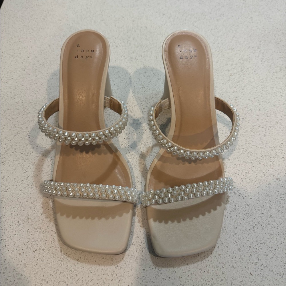 Cream Pearl Heels